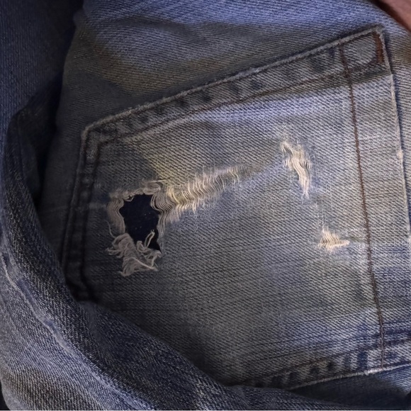 Zara Blue Straight Leg Jeans with Vintage Wash - Picture 5 of 5